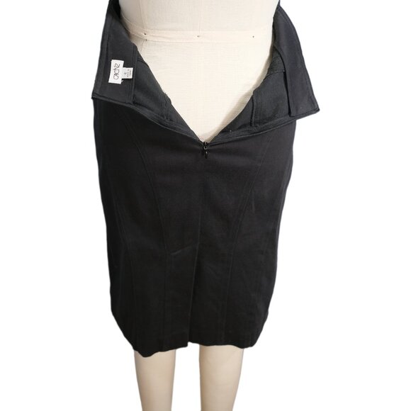 Cache Black Cotton/Spandex Pencil Skirt w Lace Trim - Size 6/8 - Picture 5 of 7